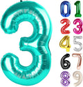 3 Balloon - Teal Birthday Number Balloons, 40 Inch Decorations Men Women | Teal by ALPHADELTAPI
