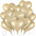 12 Pcs Light Gold Heart Balloons, 18 Inch Heart Foil Balloons Love Balloon by YOTHORN