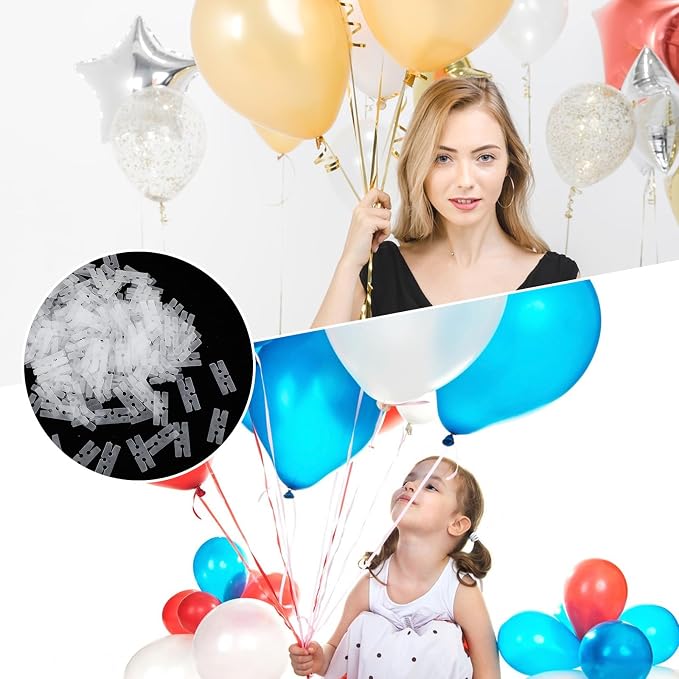 200 Pcs Balloon Clips to Tie Off Balloons, H Shape Balloon Ties | Universal - Image 6