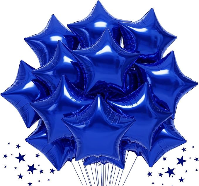 TONIFUL 30 Pcs Star Shaped Balloons 18 Inch Large Navy Blue Foil Balloons | Big by TONIFUL