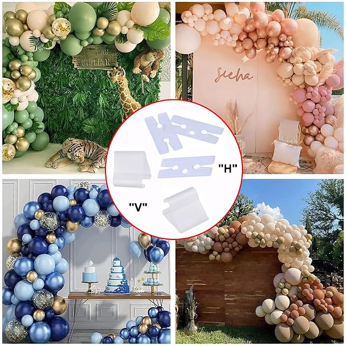AKOAK 100 Pcs Useful "V" Shaped Balloon Seal Clip Transparent Balloon Button - Image 9