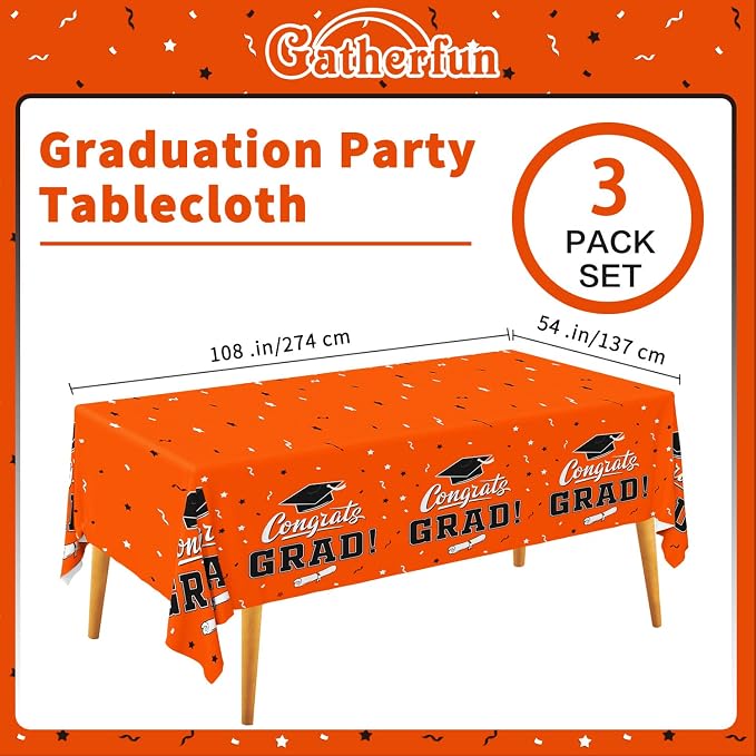 Graduation Party Decorations, Gongrats Grad Tablecover - Image 5