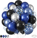 Blue and Black Balloons, for Boys Birthday Baby Shower Graduate Blue and Black by FEYG