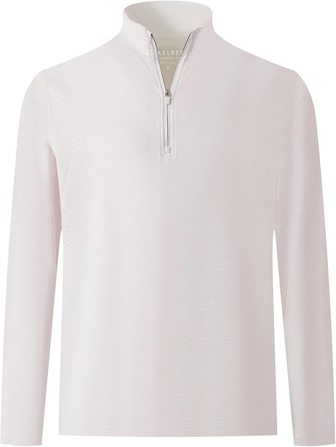 M MAELREG Quarter Zip Golf Pullover Men Dry Fit Long Sleeve Performance Wicking 1/4 Zip Full Print Pullover Mens Sweatshirt