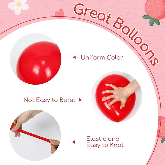 60pcs Strawberry Balloons 12inch - Image 3