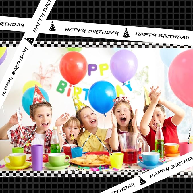 Domensi 50 Pcs Black and White Checkered Racing Straws Plastic Disposable Drinking Straws Hard Plastic Reusable Striped Flag Party Supplies for Race Car Sports Themed Birthday Decoration