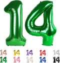 Number 14 Balloon 40Inch for 14 Year Old Birthday Decorations, Dark Green | by Mluchee