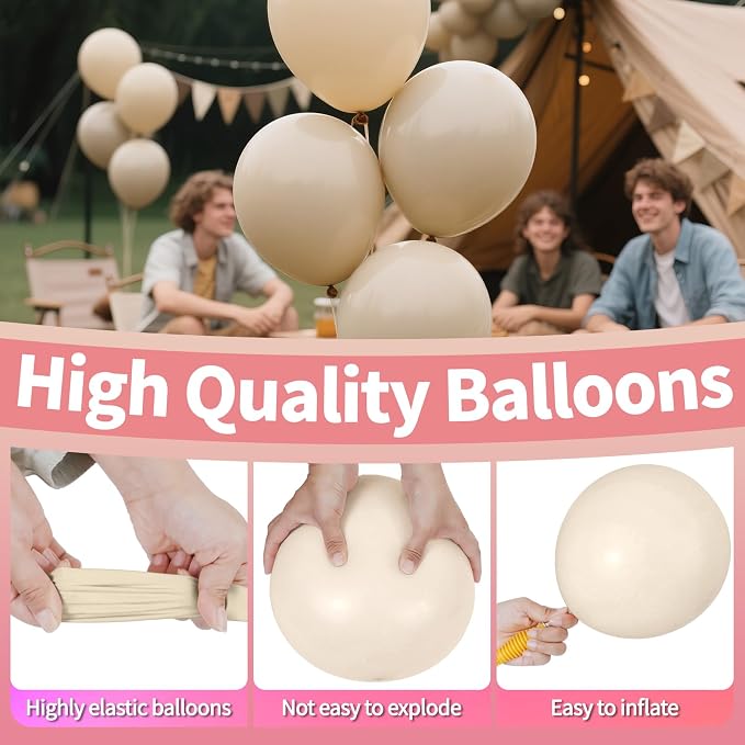 200pcs Sand White Balloons 5 Inch, Small Mini Latex Balloons - Image 4