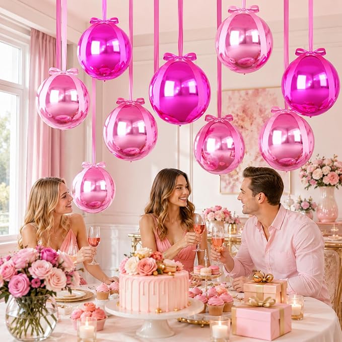 Hot Pink and Rose Round Foil Balloons - Image 5