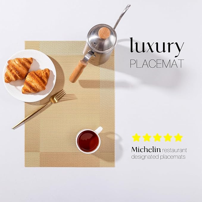 LEXMORE PlaceMats Set of 12 Vinyl/Plastic Woven Place Mats - Image 2