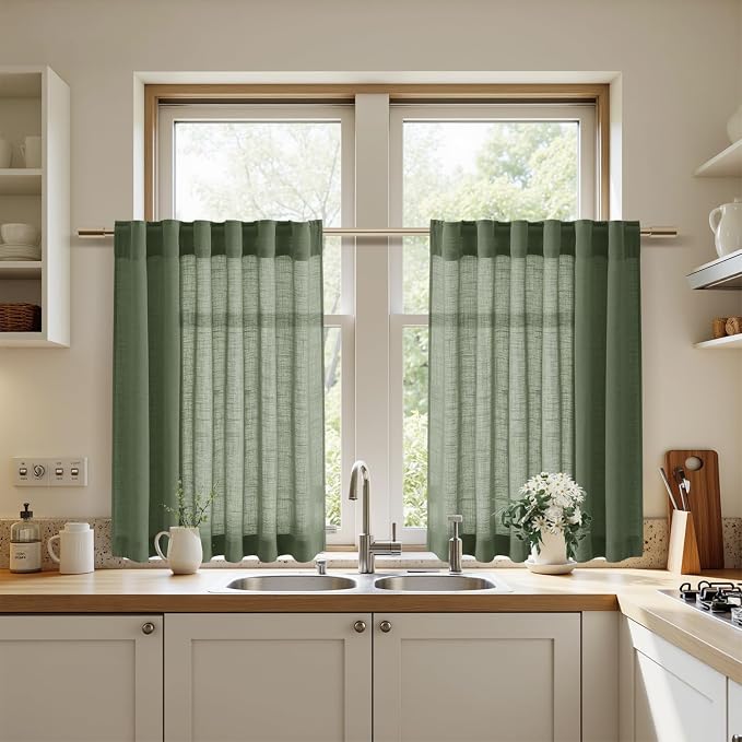 Short Linen Curtains 36 Inch Length - Image 5