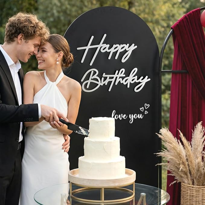 White Happy Birthday Sign for Backdrop Felt Reusable Letters for Birthdays | - Image 3