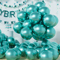 AULE 50Pcs Metallic 12 Inch Teal Green Chrome Helium Shiny Balloon | Perfect by AULE