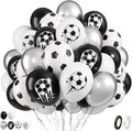 FunHot Soccer Balloons, 12 Inch Black White Silver Football Printed Helium by FunHot