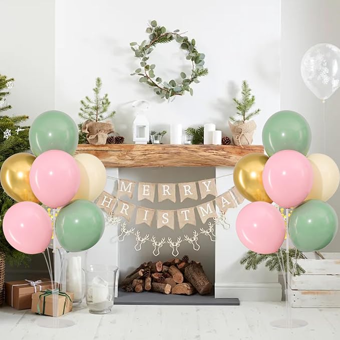 4 Sets Sage Green Pink Gold Balloons Stand - Image 6