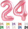 Number 24 Balloon 40Inch for 24 Year Old Birthday Decorations, Pearl Pink | by Mluchee