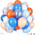 Orange and Blue Balloon, 12 Inch Blue White Orange Balloons Pastel Orange by Adorely