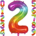 Rainbow Number 2 Balloon 40 Inch, Big Large Foil Number Balloons, Gradient by AIQINHU