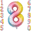 Rainbow Ombre Number 8 Balloon 40 Inch Pastel Foil Decor by Unknown