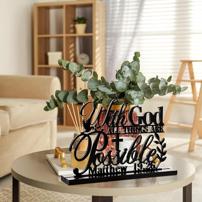 Geetery Inspirational Table Centerpieces Wooden Religious Inspirational Home - Image 5