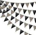 Leopard Black Pennant Banner Flag Hanging Paper Triangle Bunting by pinkblume