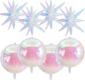 TONIFUL 8Pcs 22Inch Iridescent Large 4D Giant Round and Star Balloons Explosion by TONIFUL