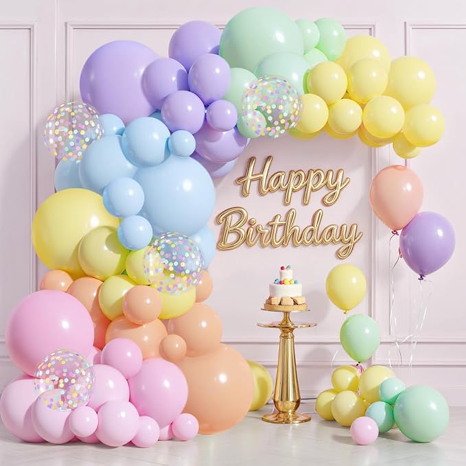 Pastel Balloon Arch Kit, Pastel Rainbow Balloon Arch Kit, Party Decor | Red by Kalyerparty