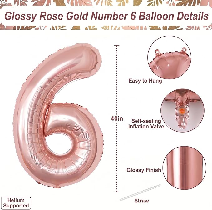 Rose Gold Number 16 Balloon 40 Inch, Gorgeous Foil - Image 4