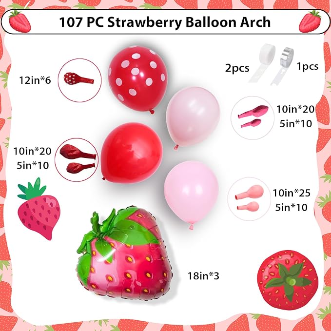 Strawberry Balloons Arch Kit - Image 2