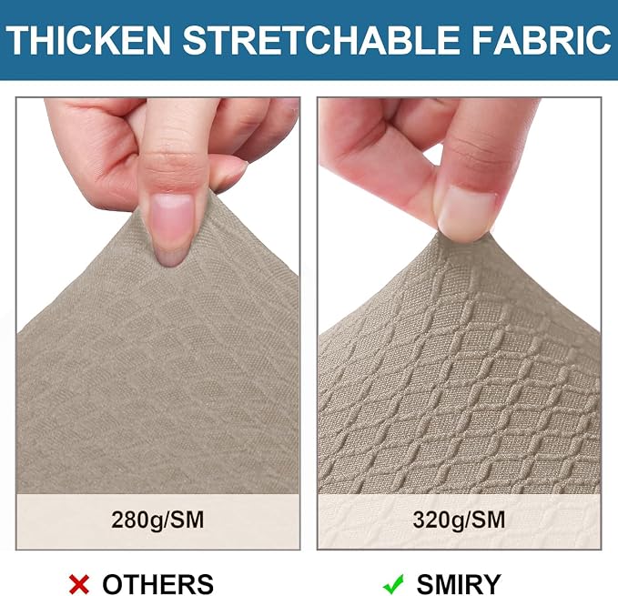 Smiry Waterproof Seat Covers for Dining Room Chairs, No Rear Covers | Stretch - Image 4