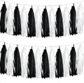 We Moment Black and White Tassel Garland，Tissue Tassel Banner by We+Moment