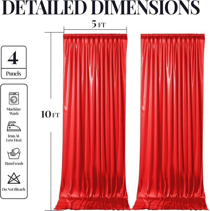 20x10ft Red Glitter Backdrop Curtain - Image 9