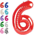 Red Number 6 Balloon 40 inch, Balloon numbers party supplies, deco photo shoot by Upgesy