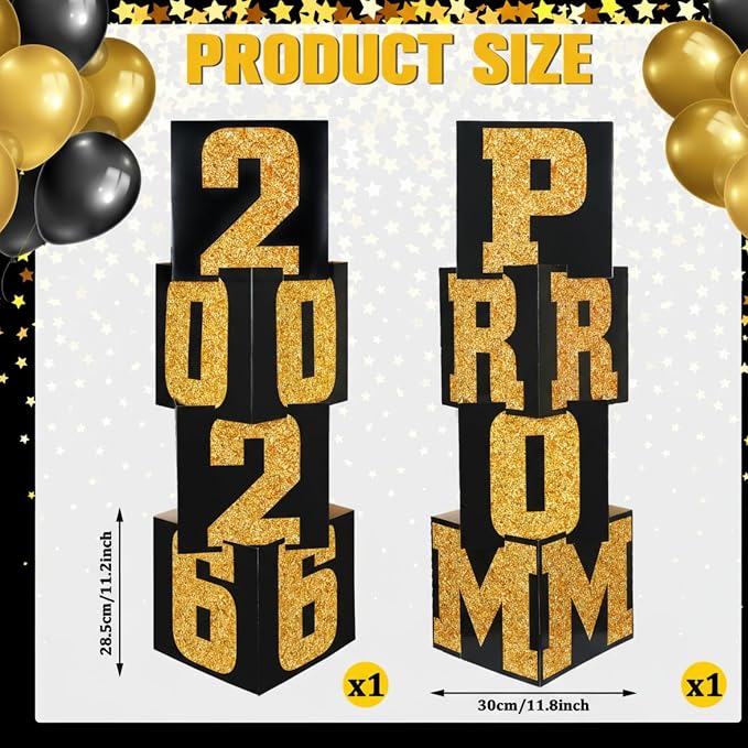 Queekay 8 Pcs Prom Column Standup Photo Booth Decorations 2026 Prom Backdrop - Image 2