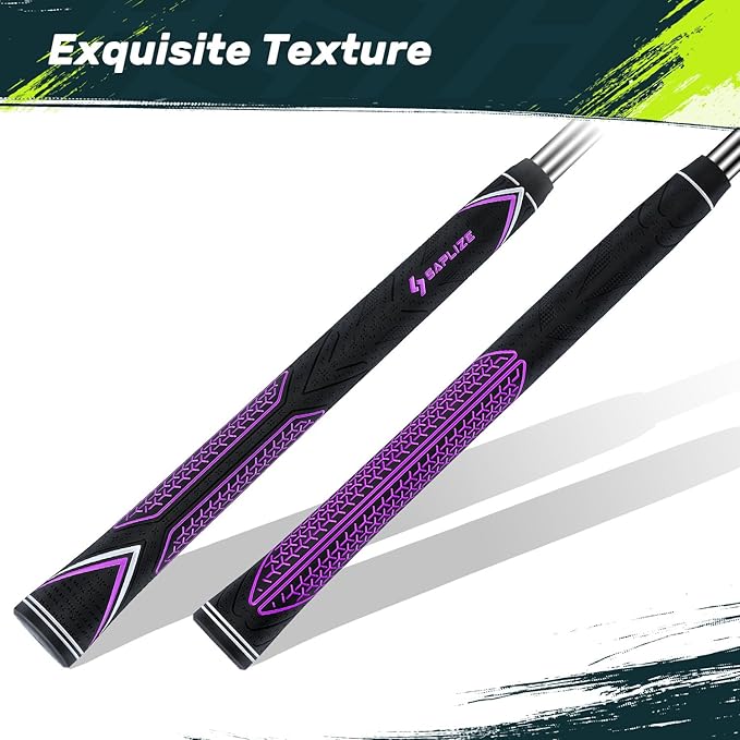 SAPLIZE High-performance Rubber Golf Grips 13 Pack, High Shock Absorption, Non-slip, Choose from 13 Grips with 15 Tapes or Full Regripping Kit, Std/Mid/Jumbo, CC10 Series