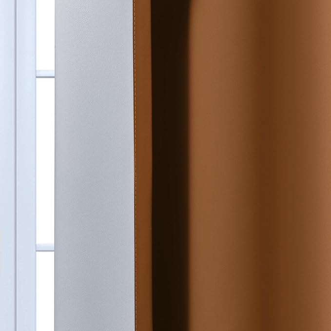 Yakamok Ombre Curtains Burnt Orange and Greyish White - Image 6