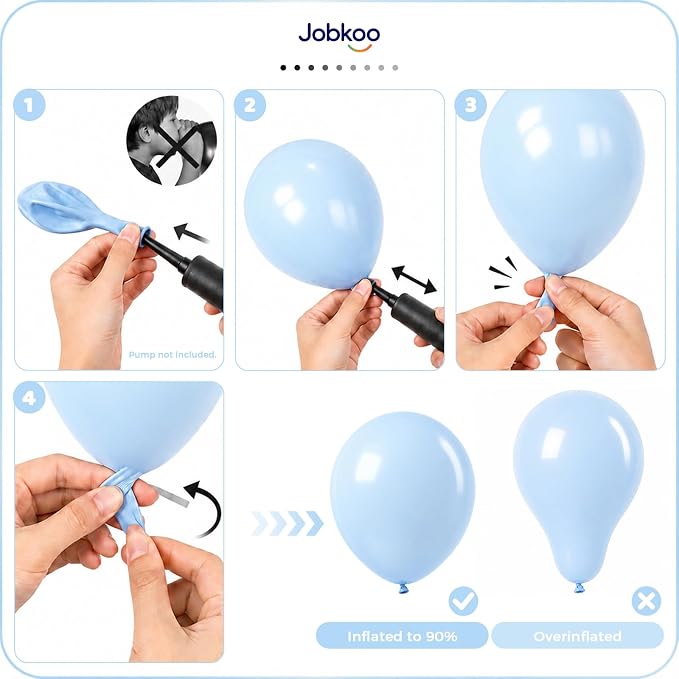 Jobkoo Pastel Blue Balloons 12 Inch - Image 5