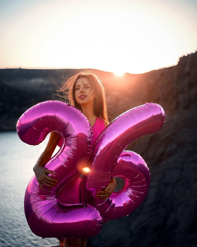 Rosy Purple Number 2 Balloon 40 inch, 2nd Birthday Party Balloons Decoration | - Image 4