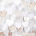 Champagne-Gold Milky-White Birthday Party-Decorations Heart-Garland - 52ft by Burgleda