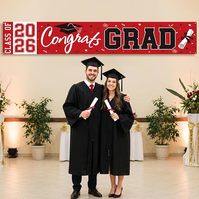 2026 Graduation Yard Sign, Large Congrats Grad Yard Banner Class of 2026 Banner - Image 3