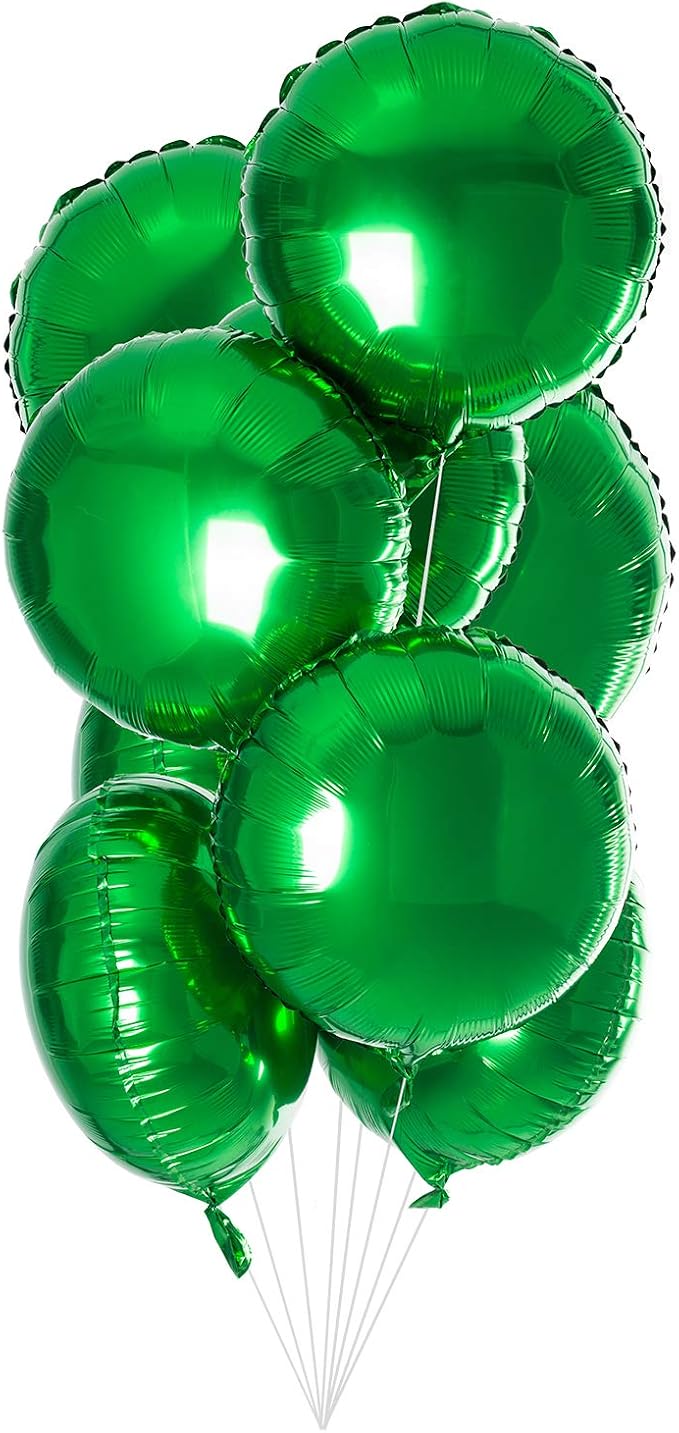 18" Green Round Shaped Foil Balloons Mylar Helium Balloons - Image 2