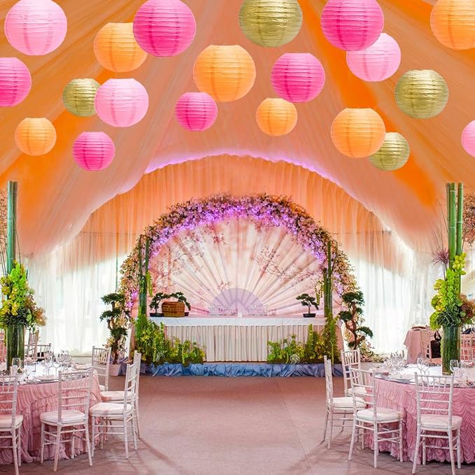 Paper Lanterns Party Decorations, Hanging Round Chinese Lanterns - Image 6