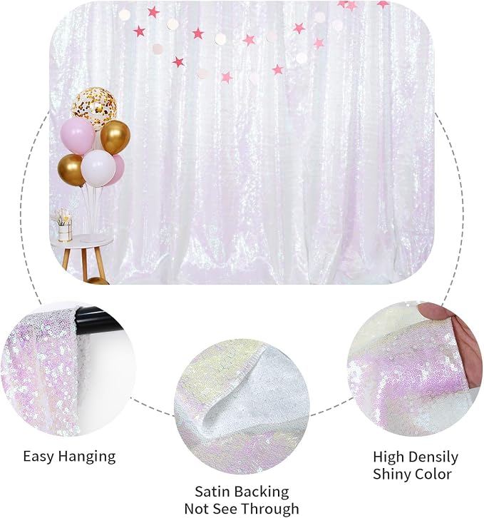 SquarePie 8x8ft Iridescent Sequin Backdrop, High Density Non-Transparent - Image 8