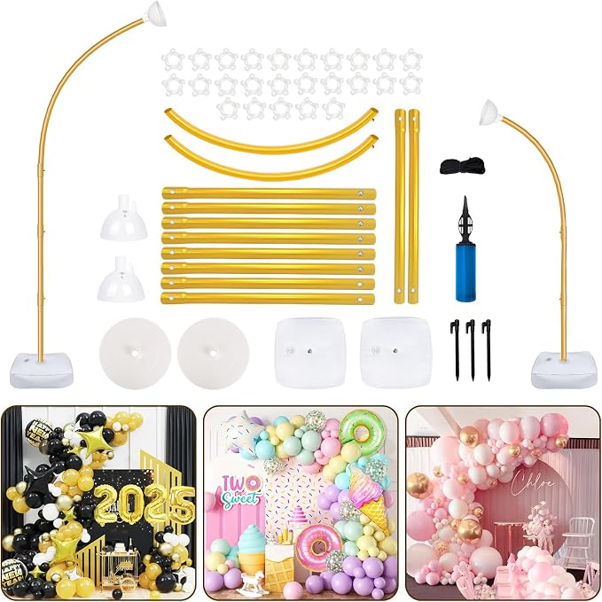 8.2FT & 6FT Balloon Arch Kit, Half Arch Balloon Stands by OurWarm