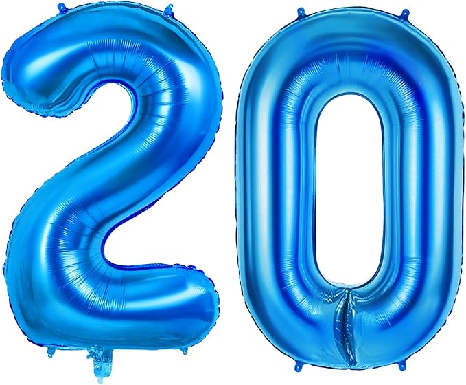 Number 20 Balloons for 20th Birthday Party Decorations, 0-100 Large No.20 by Joycard