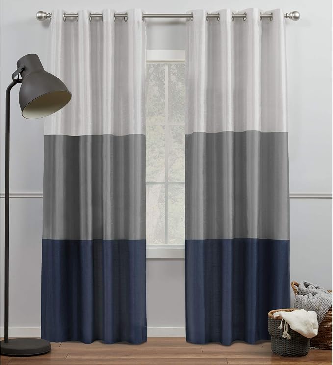 Exclusive Home Chateau Striped Faux Silk Grommet Top Curtain Panel Pair by TownCountryLiving