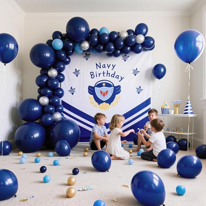 Navy Blue Balloons Latex Party Dark Blue 10 Pack 36 inch Round Navy Balloons - Image 4