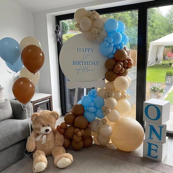 Dusty Blue and Brown Balloon Arch Kit, Bear Baby Shower Decorations - Image 4