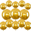 13pcs Gold 4D Balloons 22" 18" 10" 4D Gold Ball Balloon Golds Metallic Foil by Unknown