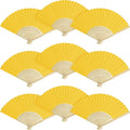50 Pieces Paper Fans Paper Hand Fan Bamboo Folding Fan Handheld Fan Paper by Grosun